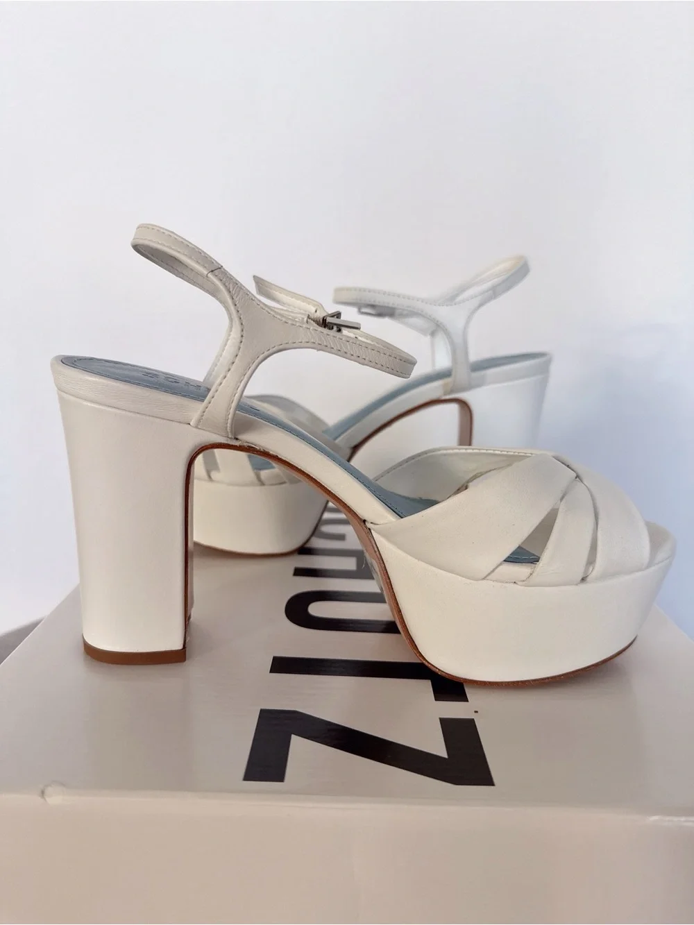 Schutz Keefa Nappa Leather Sandal - Deluxe White Nappa Leather 5.5B